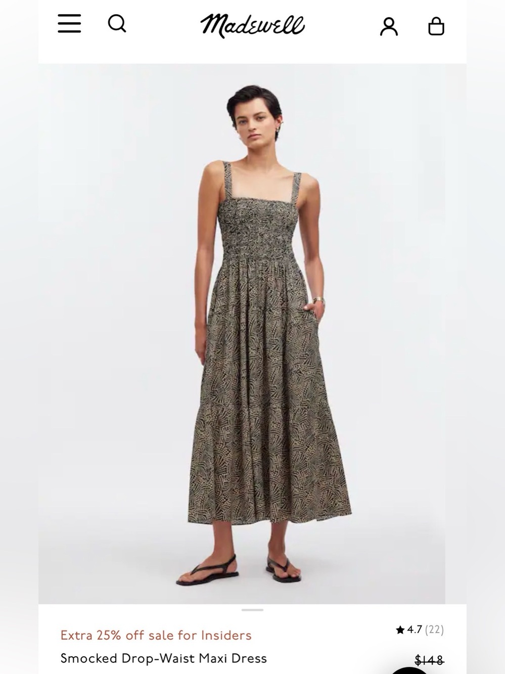 Madewell Smocked Maxi Dress